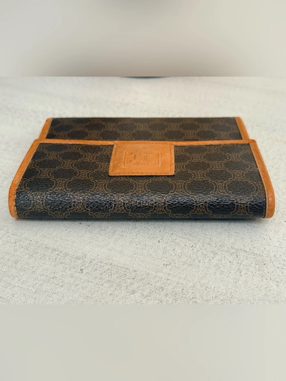CELINE Triomphe Macadam Trifold Wallet